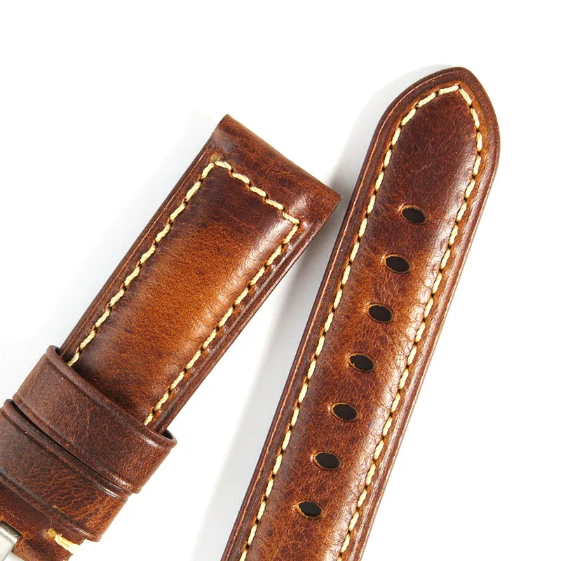 Vintage Watchband Genuine Leather Band 18mm 20mm 22mm 24mm 26mm Brown Black Watch Bracelet 20 22 24 Cowhide Leather Straps Belts