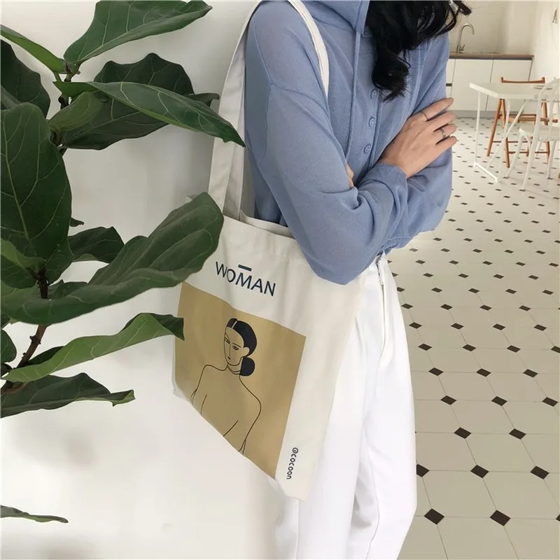 

Original Simple Women Bag Elegant Canvas Handbags Fashion Ladies Shoulder Bags Casual Shopping Tote Cute Girls Handbag