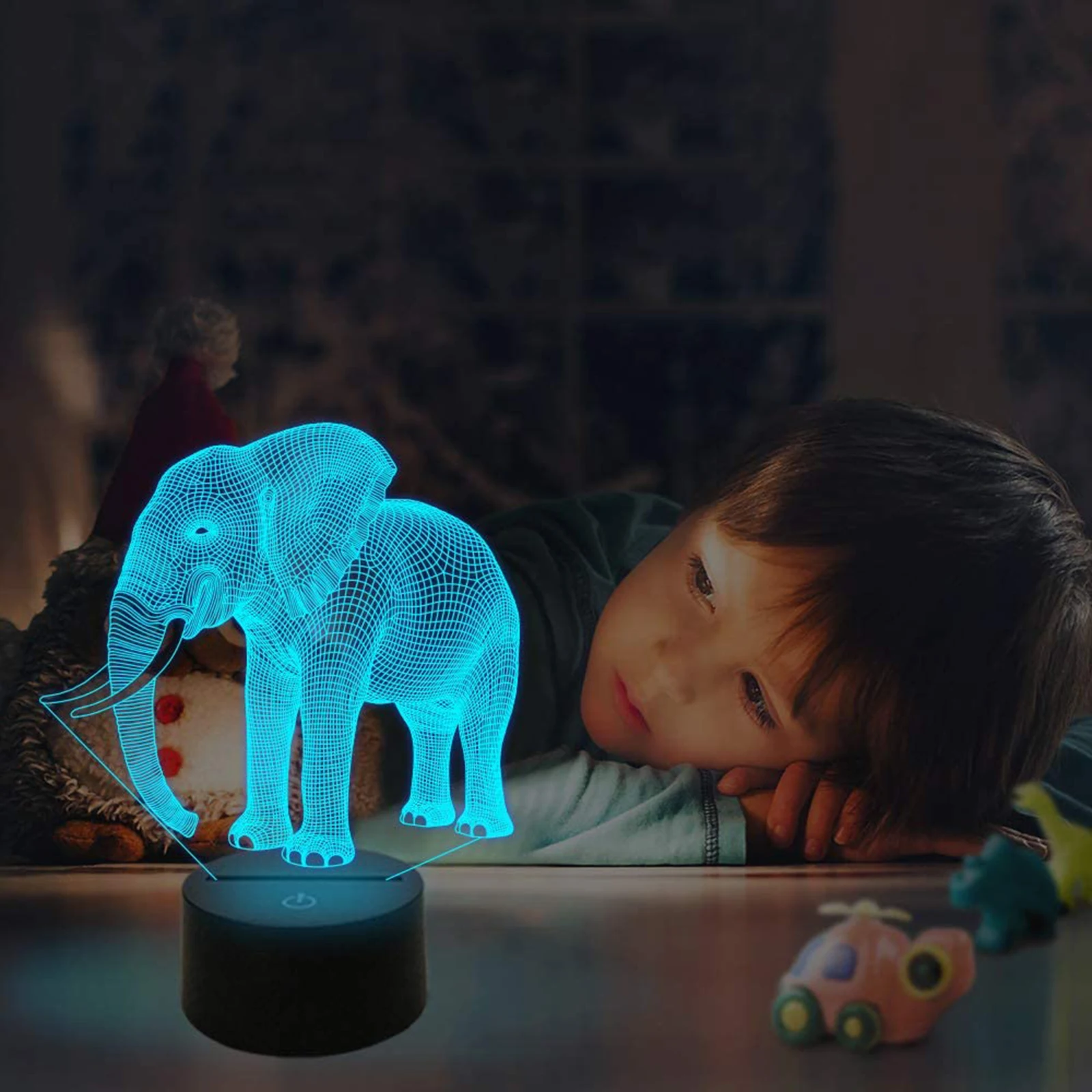 

Сенсорный датчик Светодиодная лампа 3D ночсветильник серия слон 7 цветов смена Светодиодная настольная лампа Детский Рождественский подаро...