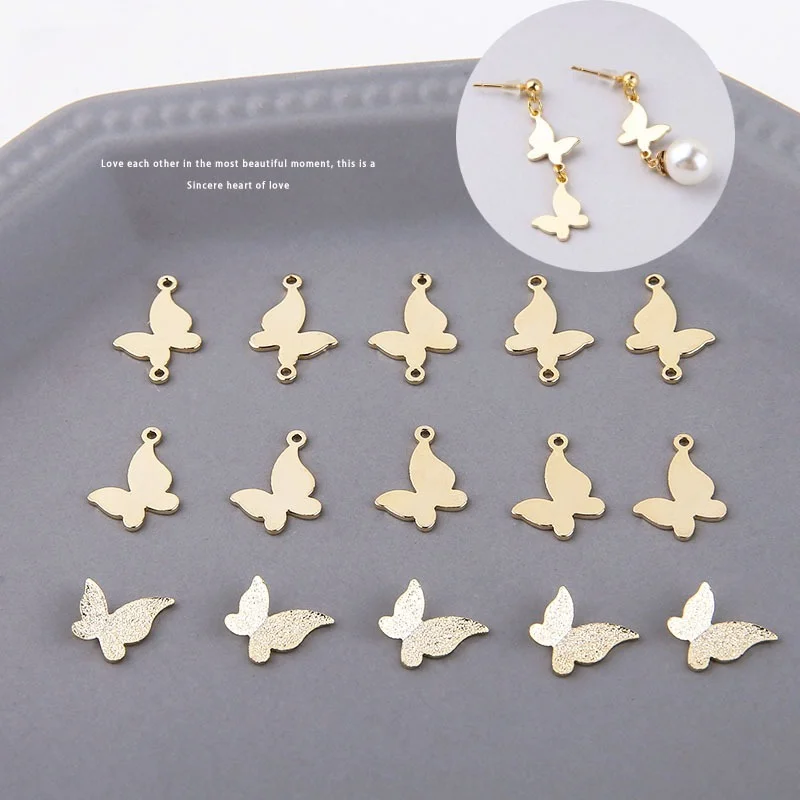 

Трехмерная бабочка из настоящего золота 18 карат с покрытием из меди, ювелирные изделия ручной работы «сделай сам», аксессуары для сережек, м...