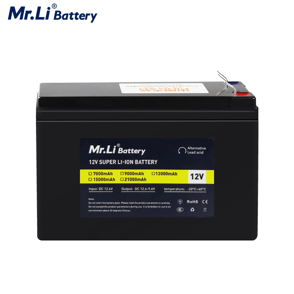 12V 7Ah 9Ah 12Ah 15Ah 21Ah литий ионный Перезаряжаемые Батарея пакет со встроенным BMS для