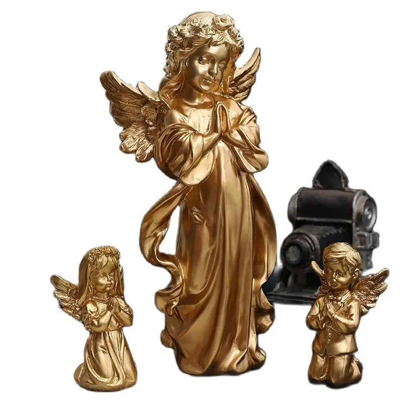 

Nordic Golden Angel Ornaments Figure Statue Creative Art Sculptures Miniature Model Decoration Modern Home Decoration Accessorie