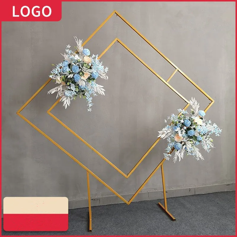 Wedding props wrought iron diamond shelf geometry heterosexual arch flower door deep outdoor stand wedding decoration | Дом и сад