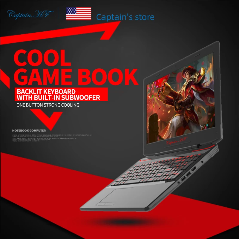 US Captain HF Ноутбук игровой 15 6 дюймовый дисплей Процессор Intel Core i7 6700HQ для игр GTX1060 ОС