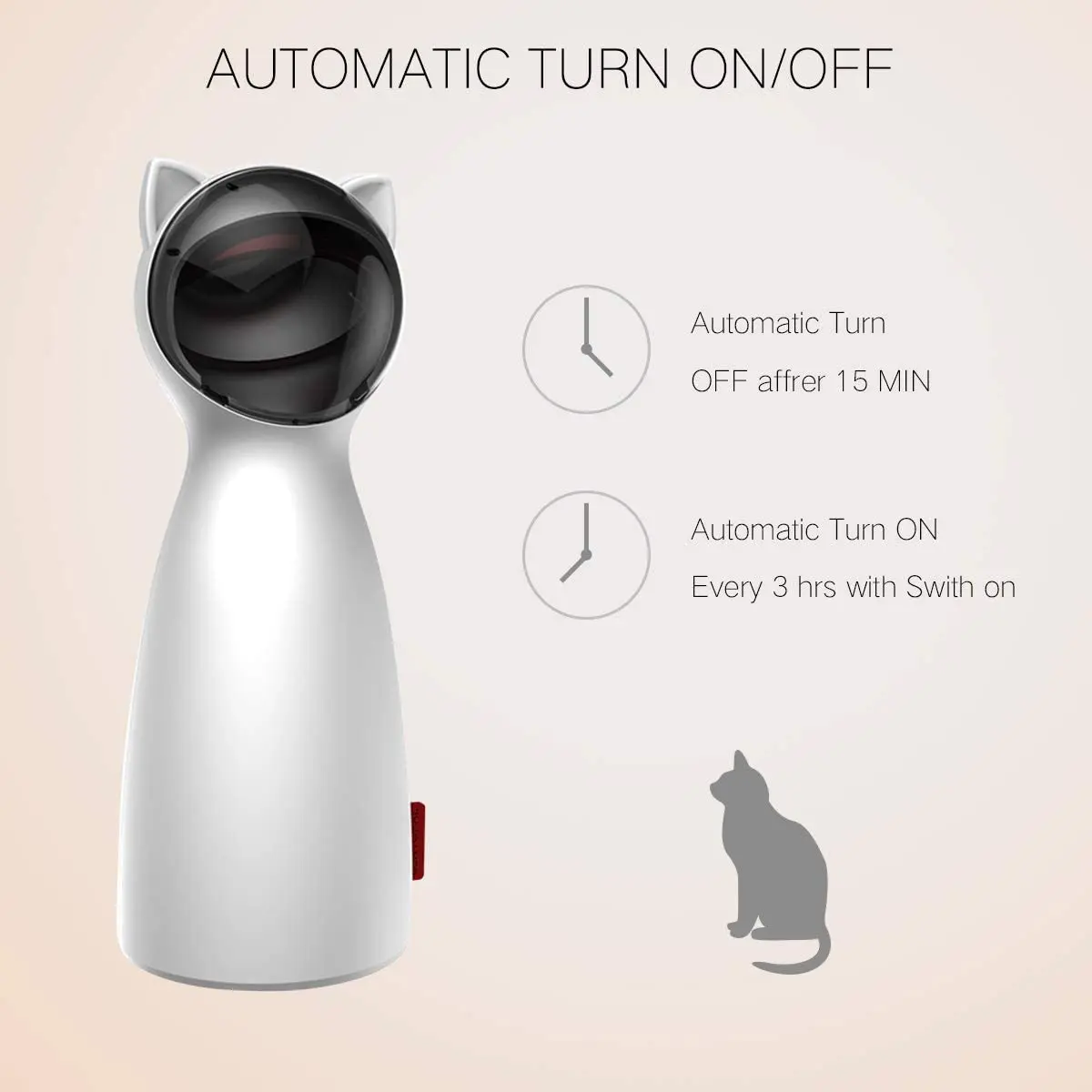 

Cat Laser Toy, Automatic Rotating Laser Pointer for Cats, USB/Battery Operated Pet Training Exercise Chaser Tool with 5 Modes