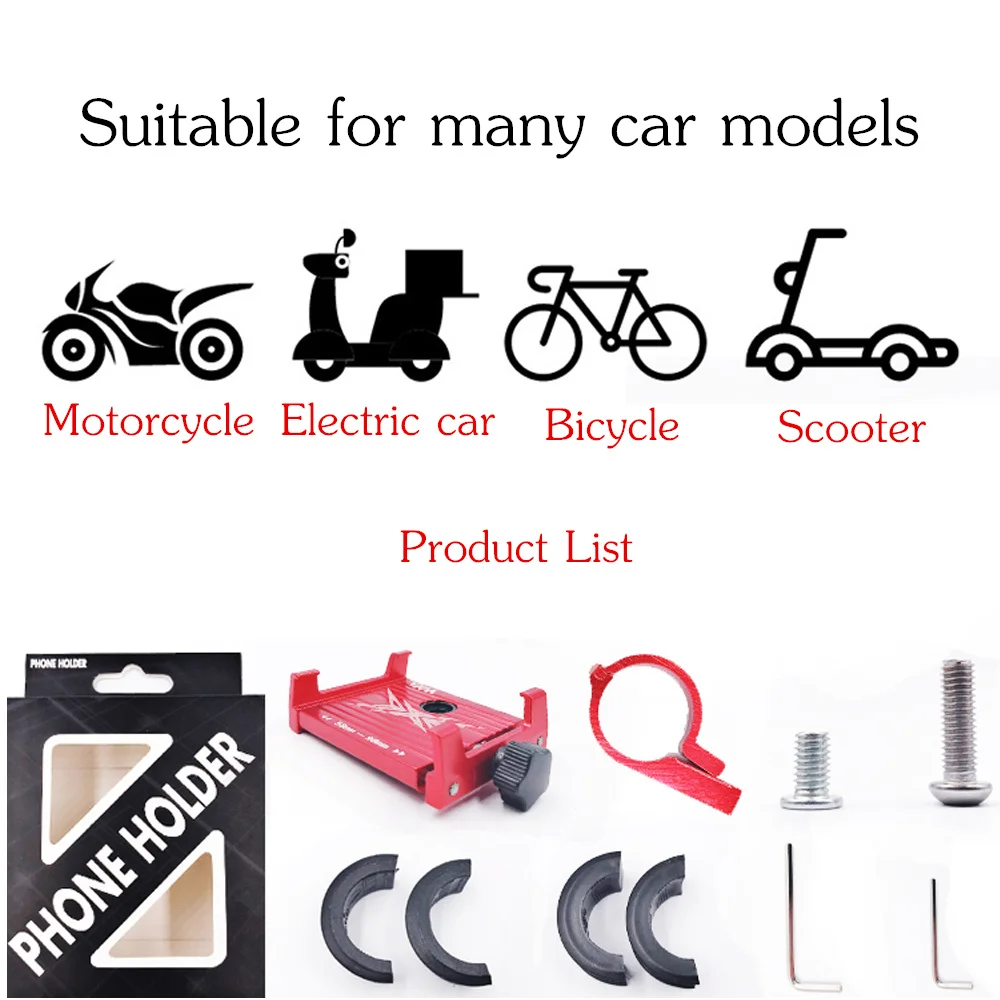 VXM Aluminum Bicycle Phone Holder MTB Mountain Road Bike Motorcycle For 3.5-6.5 inch mobile support GPS Cycling Bracket Mount | Спорт и