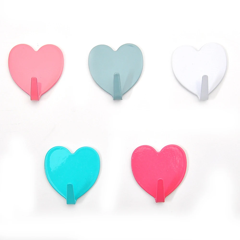 1 шт. декор в форме сердца самоклеющиеся крючки для дома кухни стены двери