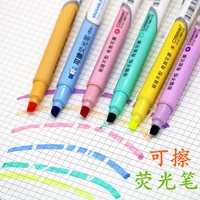 6pcsset erasable highlighters pastel markers dual tip fluorescent pen for art drawing doodling marking school office stationer