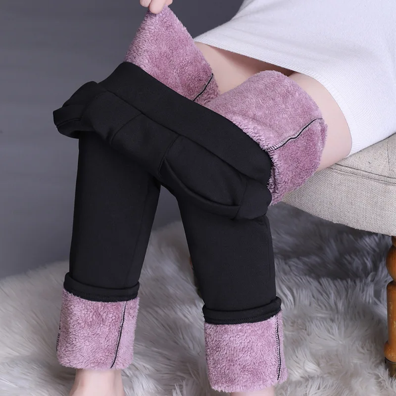 

Winter Thicken Lamb Hair Warm Pants for Women Elasticity Plus Size Pocket Tight Leggings Ladies Pencil Pants Skinny Trousers 5XL