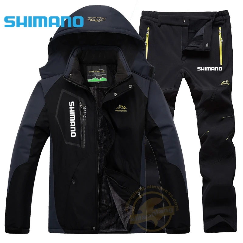 

SHIMANO Winter Plus Velvet Fishing Suits Men's Waterproof Windproof Hooded Fishing Jackets Outdoor Sport For Fishing Clothing
