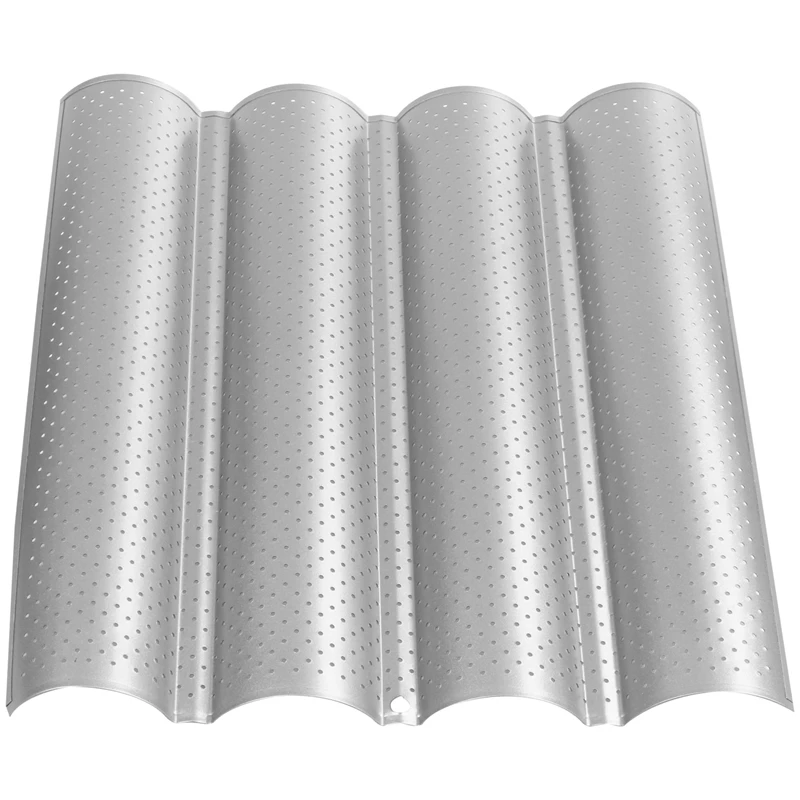Hot XD-Silver color Stainless Steel Plate 4-Slot French Bread Baking Pan Mold | Дом и сад