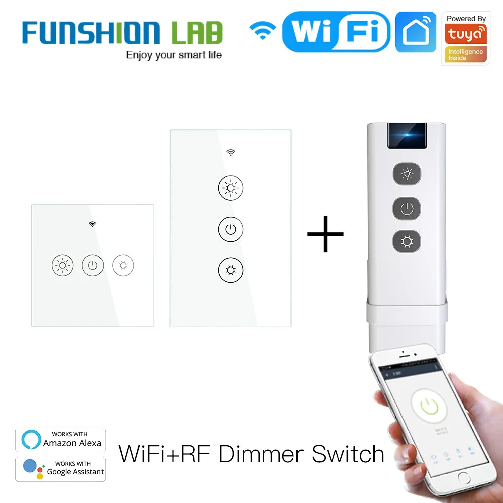 

New WiFi RF Smart Light Dimmer Switch 2/3Way Muilti-Control Smart Life/Tuya APP Control Works with Alexa Google Voice Assistants