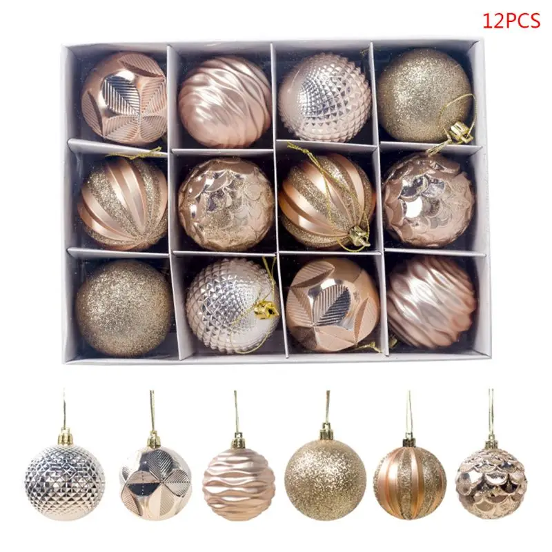

12pcs 6cm Christmas Balls Party Baubles Xmas Tree Decoration Hanging Ornament Xmas Home Party Decor New Year Gift