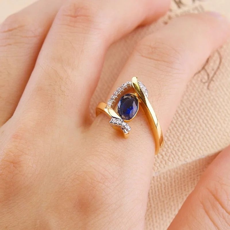

OMHXZJ RR1057 Wholesale European Fashion Woman Girl Party Birthday Wedding Gift Rectangle AAA Zircon 18KT Gold White Gold Ring