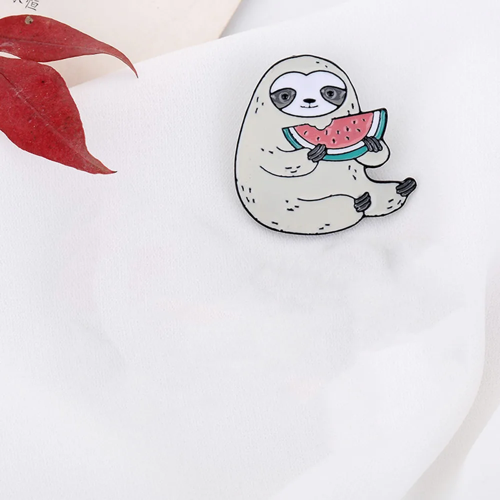 Супер милый Ленивец разноцветные Мультяшные животные эмалированная булавка