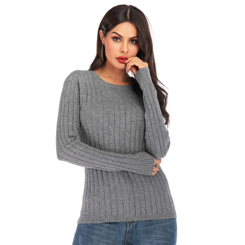 Suvance Autumn Winter Office Lady Knitted O Neck 3 Solid Color One Size Sweater Fashion Slim Women Basic Pullover Jl-yh150 | Женская