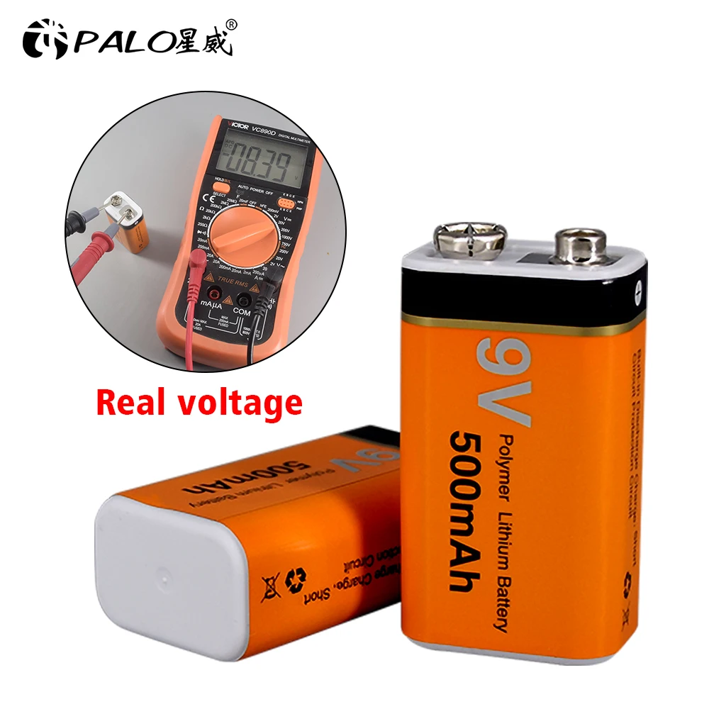 palo 9v 6f22 500mah akku lithium ionen 9v batterie 9v batterien multimeter elektrische gitarre etc free global shipping