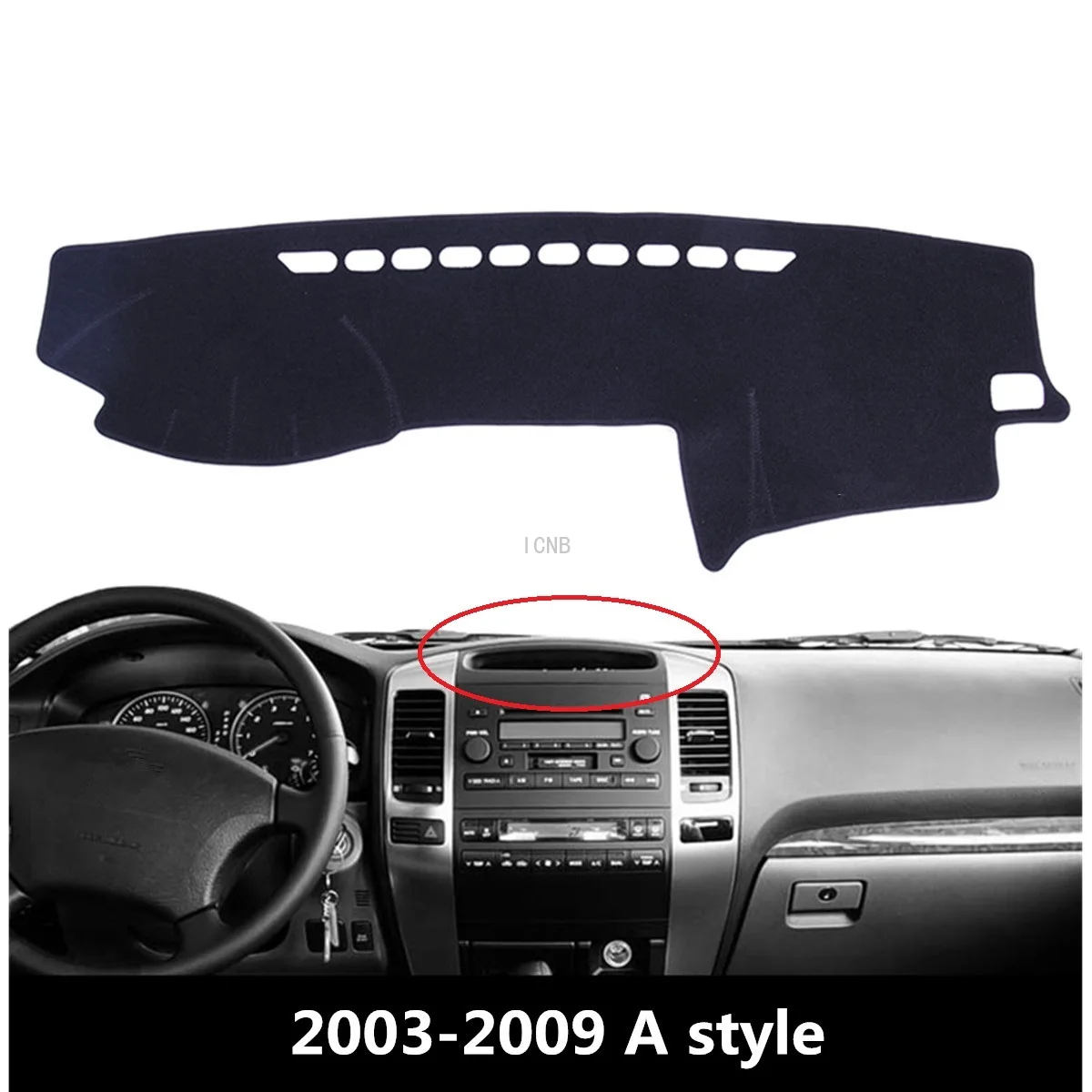 Для Toyota Prado 120 2003 2004 2005 2006 2007 2008 2009 коврик для приборной панели с защитой