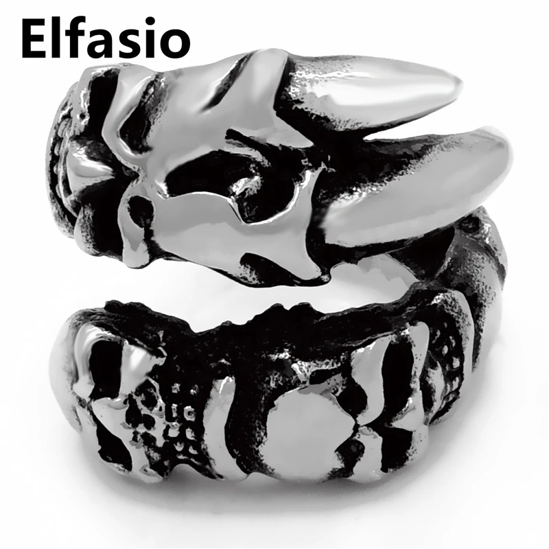 Мужское кольцо из нержавеющей стали 316L в готическом стиле|rocker rings|punk fashion316l stainless