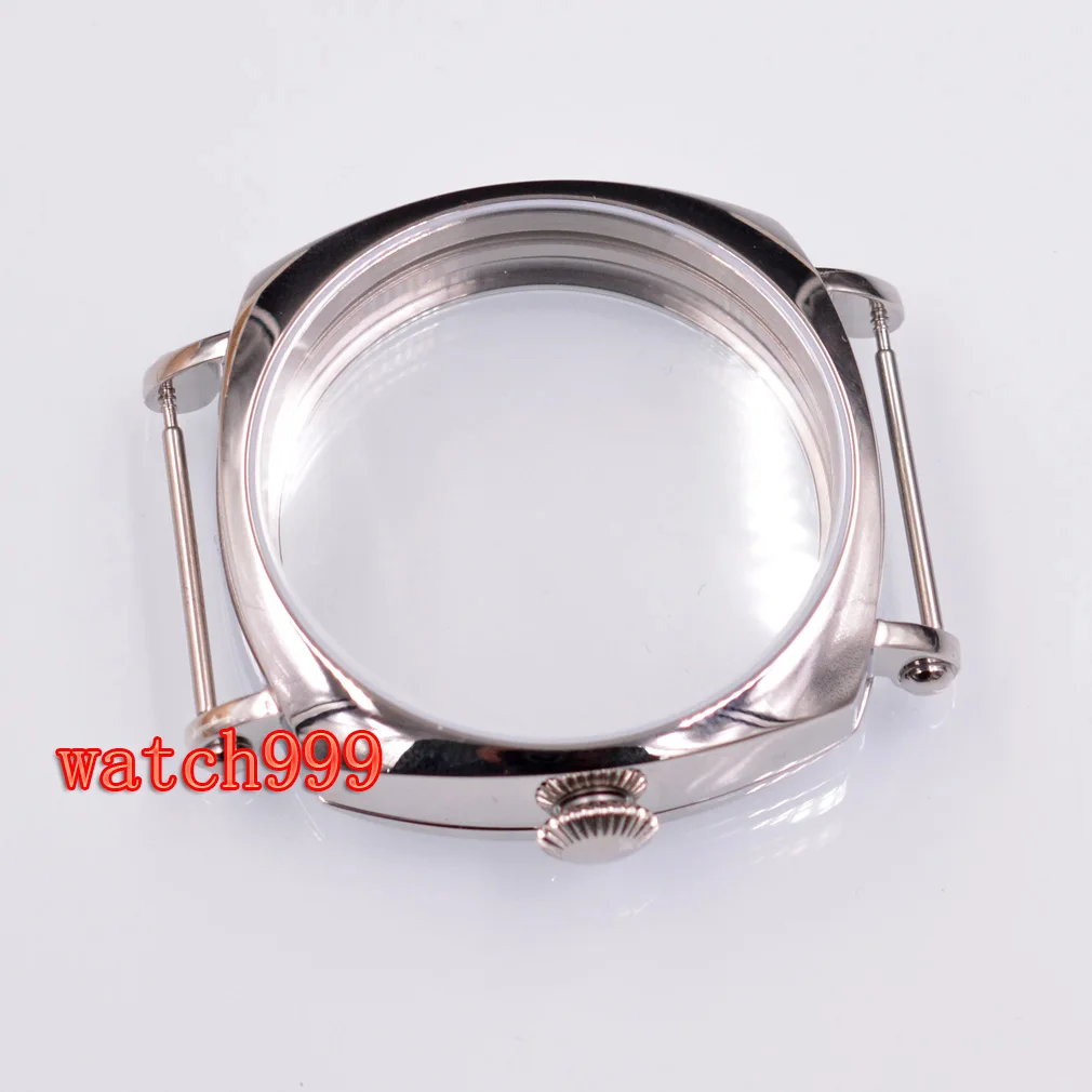Case do Relógio Parnis Polido Vintage Ajuste Eta 6498 6497 Movimento 44mm 316l