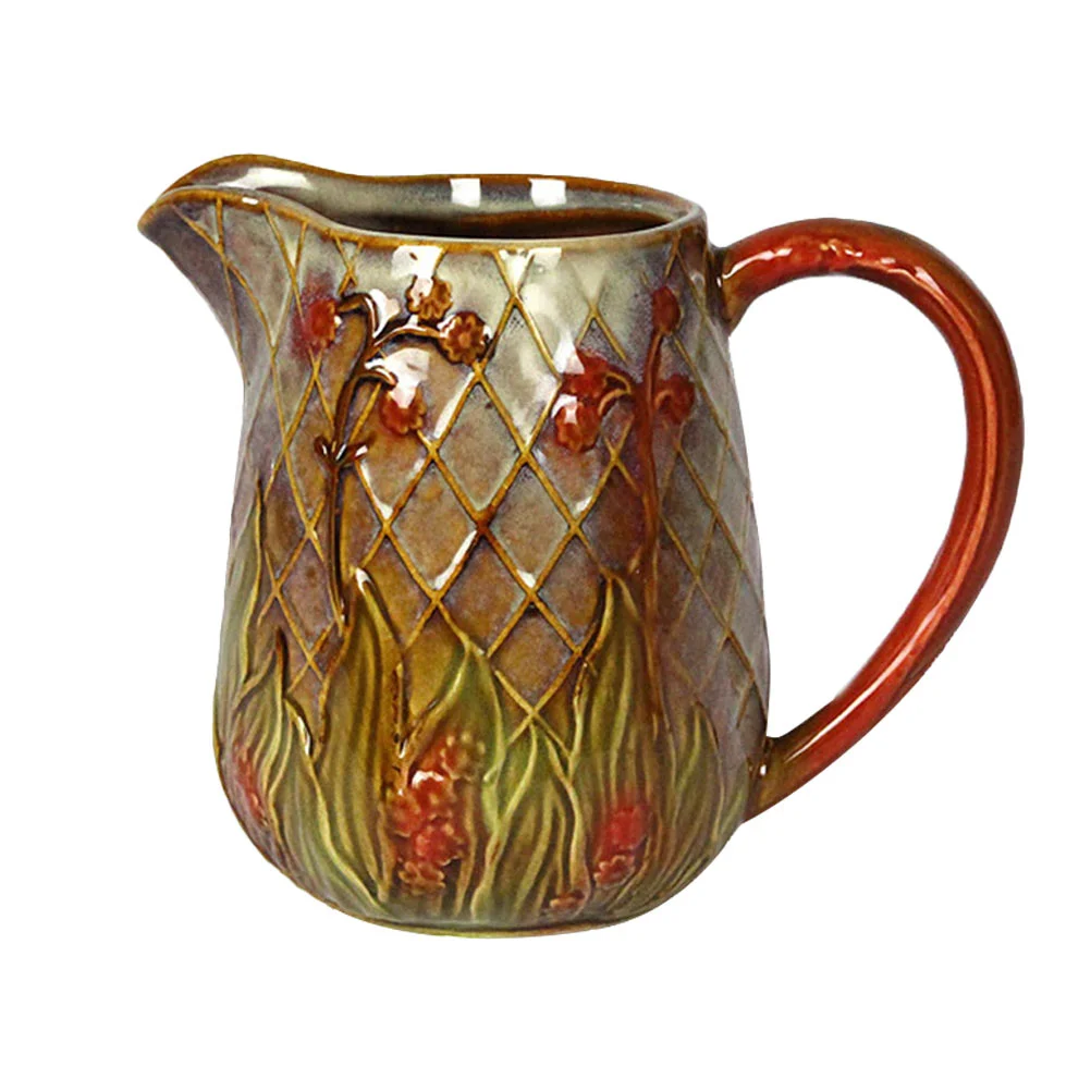 

1pc Ceramic Flower Vase Flower Arrangement Pitcher Flower Container for Home
