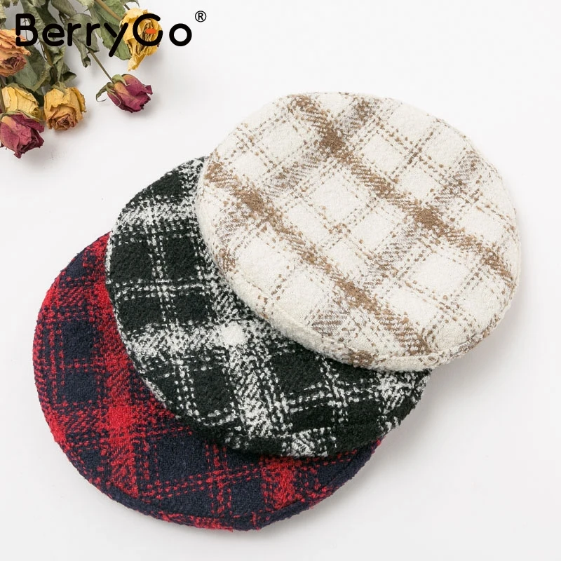 BerryGo повседневные на шнуровке Осенние теплые для девушек шапки бини Ретро стиль