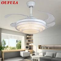 oufula ceiling fan light remote control without blade modern simple white led lamp for home