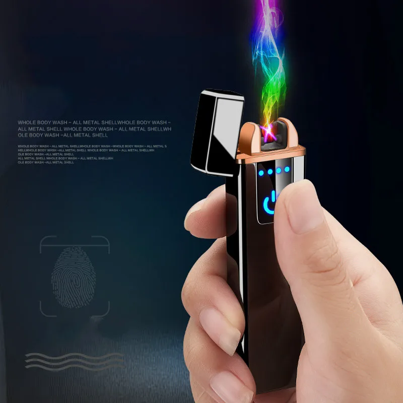 Портативная Зажигалка USB металлическая импульсная сенсорная Индукционная