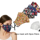 Моющаяся черная Тканевая маска для лица, противотуманная многоразовая маска с фильтром, маска для лица, дышащая маска для рта, маски