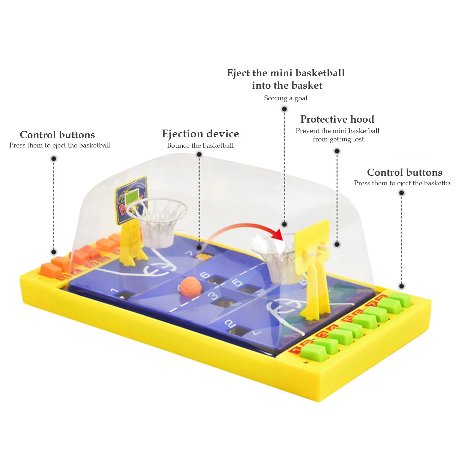 

Mini Basketball Game Desktop Shooting Ball Competition Finger Puzzle Sports Toy For Party Board Game Kids Gift Over 3 Years Old