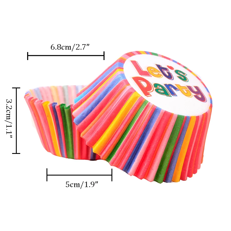 100 шт. цветные бумажные подкладки для торта и капкейков коробка выпечки маффинов