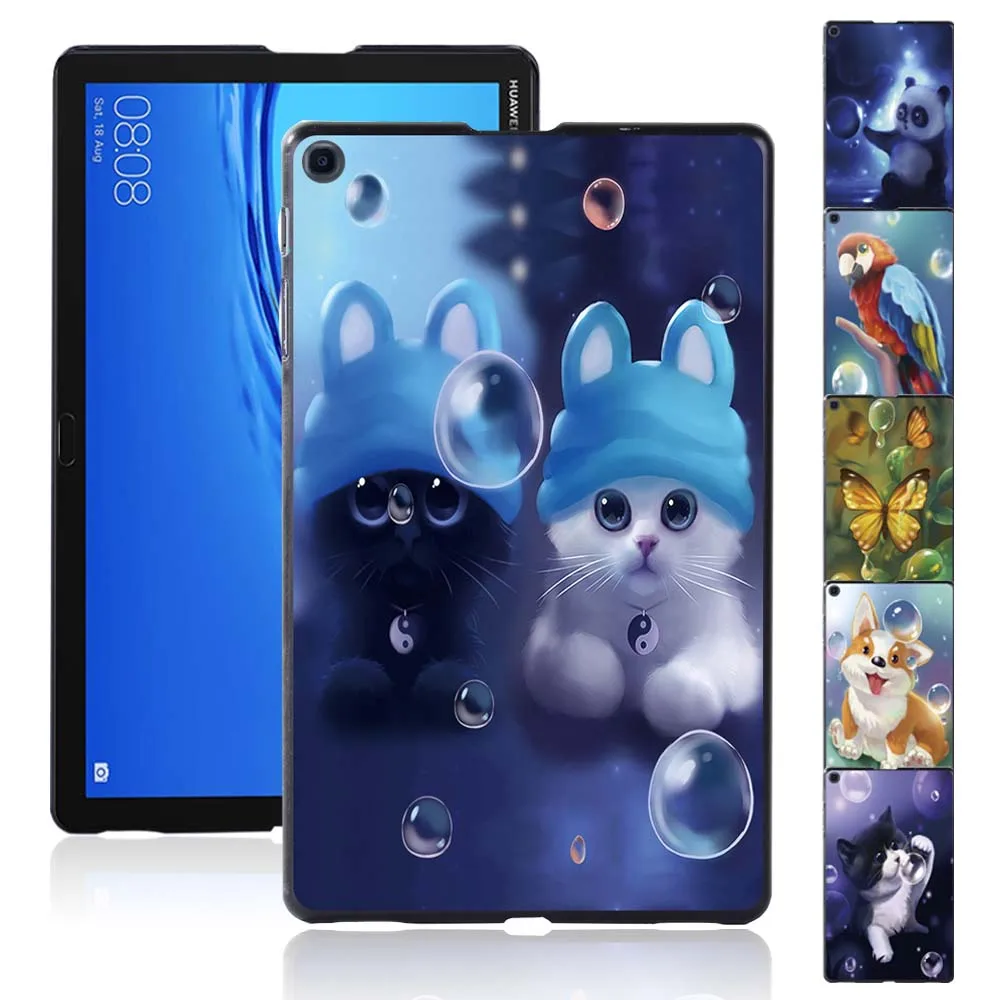 

Для Huawei MediaPad M5 Lite 10,1 дюйма/MediaPad M5 10,8 дюйма, повседневный чехол для планшета с милым рисунком животных, пластиковая прочная задняя крышка + сти...