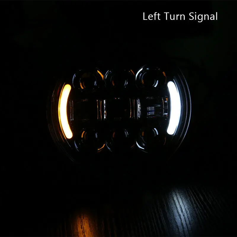 

Projector Motorcycle Headlamp Halo Turn Signal Lamp Accessory 6000K 12-30V DC
