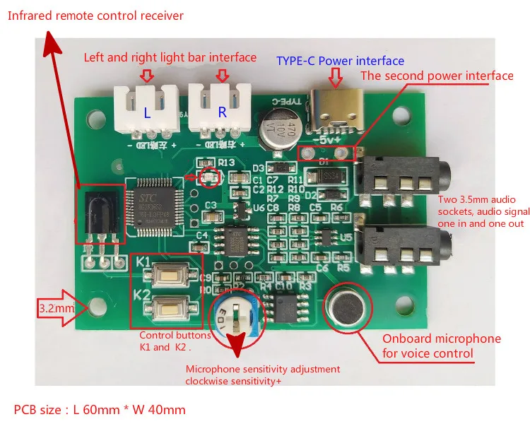 30 60 90 светодиодный красочный аудио музыкальный спектра индикатор уровня заряда
