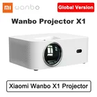 Проектор глобальная версия Wanbo X1, мини-проектор с поддержкой 1080P, светодиодный портативный мини-проектор с коррекцией трапецеидальных искажений для дома и офиса