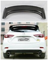 high quality carbon fiber car rear trunk lip spoiler wing fits for mazda 3 axela hatchback 2014 2015 2016 2017 2018 2019