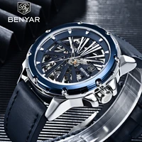 2021 new benyar leisure fashion sports men automatic mechanical watch two sides hollow design waterproof watch relogio masculino