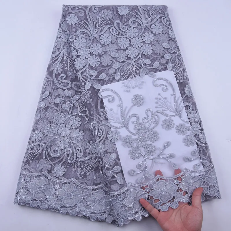 Последняя африканская сетчатая кружевная ткань 2020 темно-синий французский Тюль