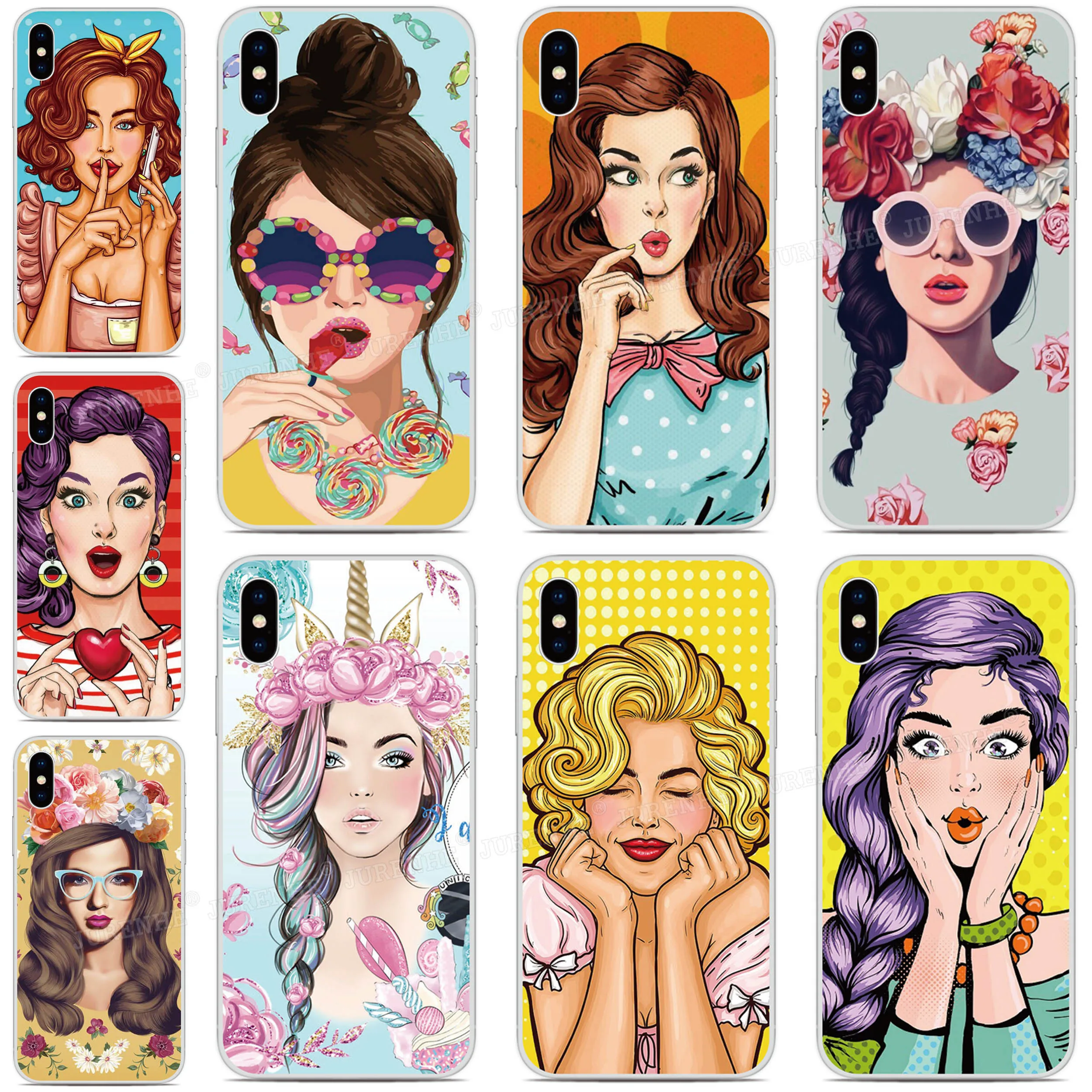 tpu Soft Fashion Art Girls Phone Case For iPhones SE 2020 SE2 SE 2 XR X XS 11 Pro MAX 6 6S 7 8 9 Plus For iPod Touch 7 6 5 Cover