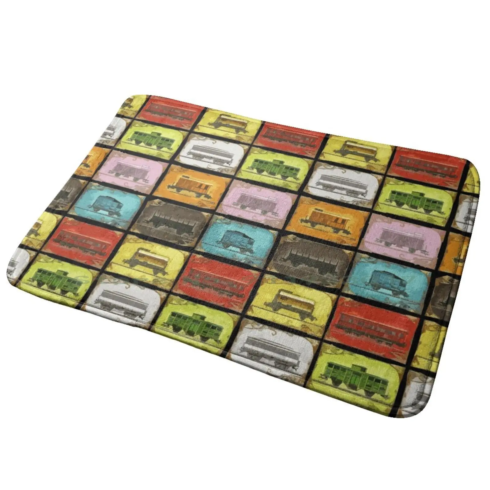 Билет на поездку: поезда (версия 2/черный) коврик для входной двери ванной