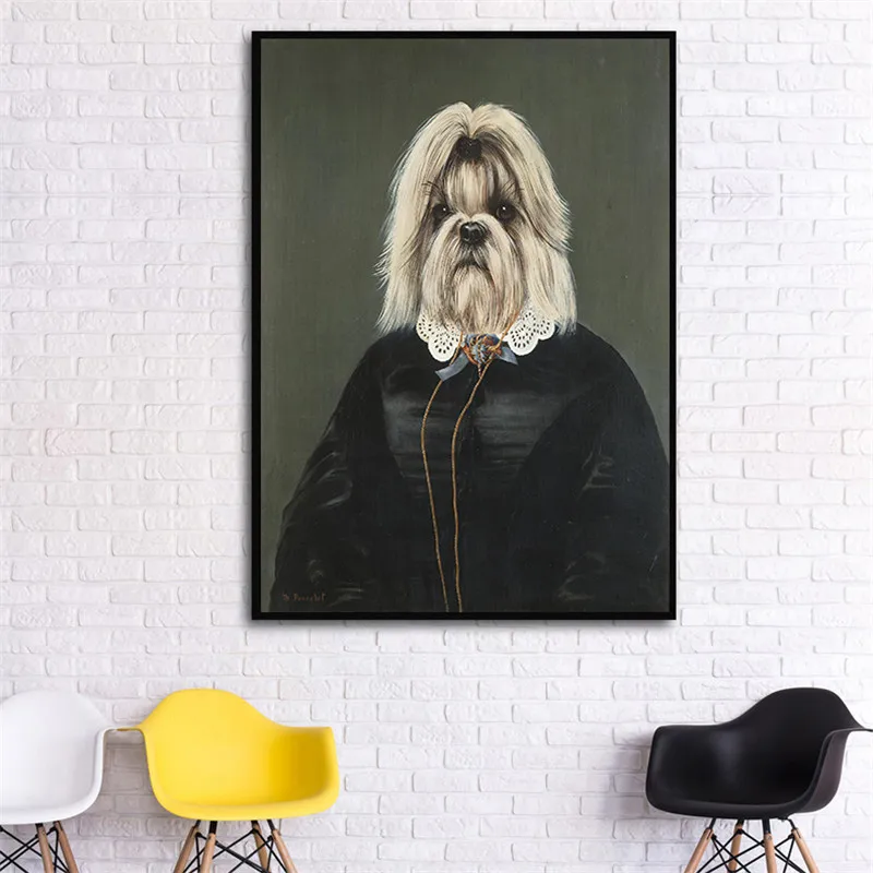 

Canvas Painting Picture Anime Clever Dog Wall Pictures for Living Room Decoration Kids Bedroom Decor Vintage Posters and Prints