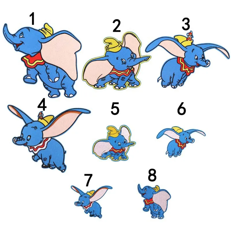 Высокое качество вышитые железные на мультфильм детская Дамбо патч одежда обувь