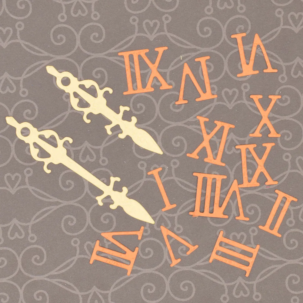 Ретро часы с римскими цифрами металлические режущие штампы для скрапбукинга