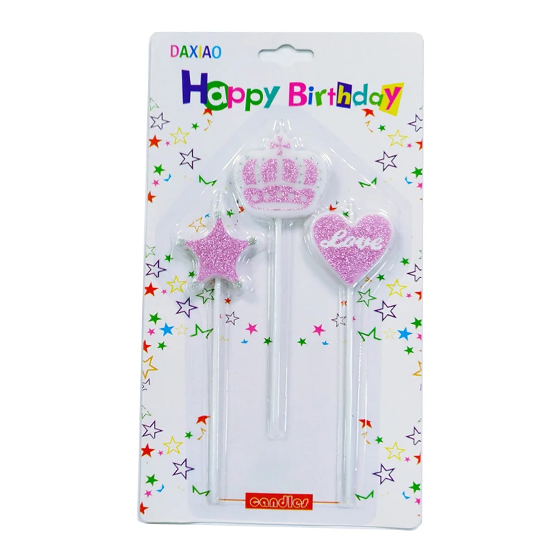 Новинка свечи на день рождения для мальчиков и девочек корона любовь звезда без