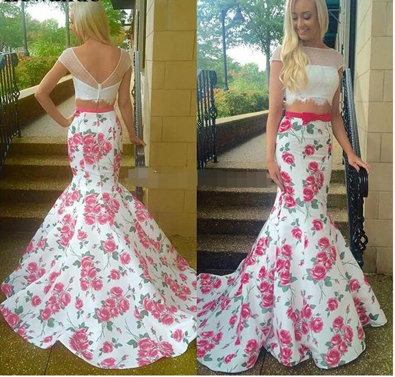 Цветочное платье для выпускного вечера Vestido Sereia Taffta Flores Saia сексуальное