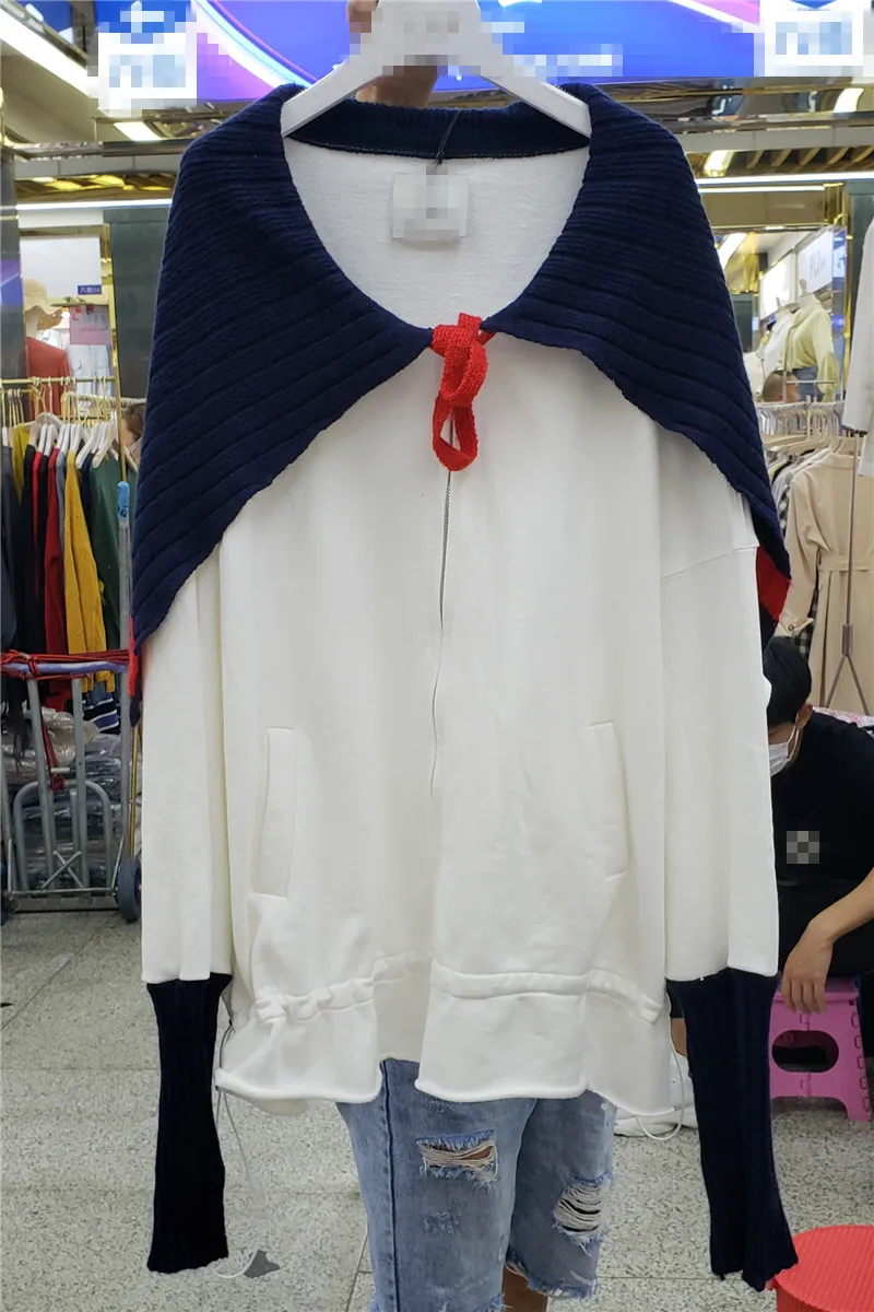 

Sweater coat women's autumn new style Korean loose short net red knitted cardigan college style Navy collar