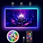 Светодиодная лента с управлением через приложение по Bluetooth, подсветка телевизора, USB RGB 5050, Светодиодная лента для фона телевизора, ПК, Украшение стен для домашвечерние