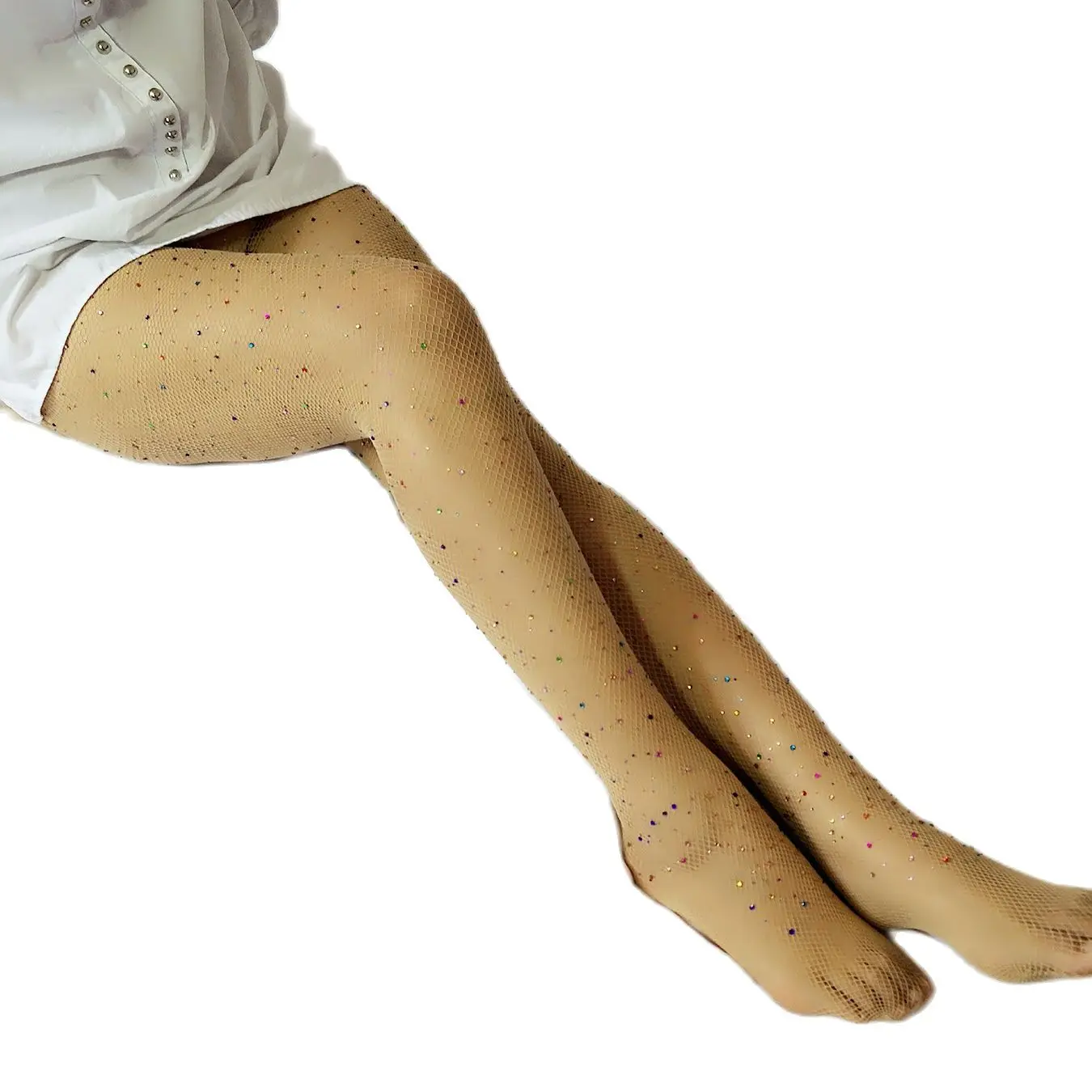 Клубные вечерние Чулочные изделия с бриллиантами ажурные сексуальные колготки