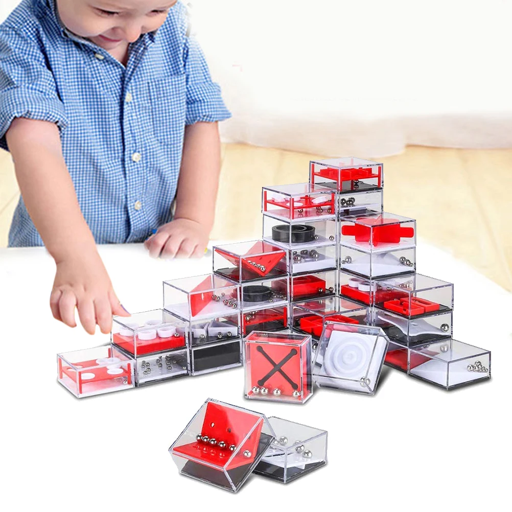 24 шт./компл. сбалансированный лабиринт игры-головоломки со стальными шариками