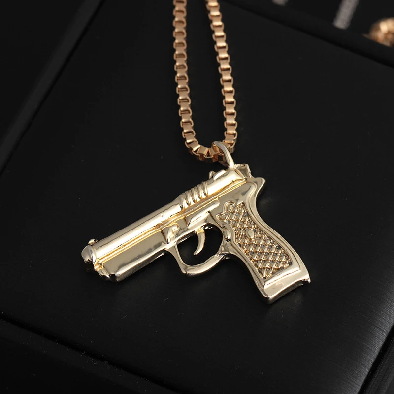 

Necklace Jewelry Necklaces Punk Men Necklaces Rock Fashion Pendants Hip Hop New Chain Submachine Gun